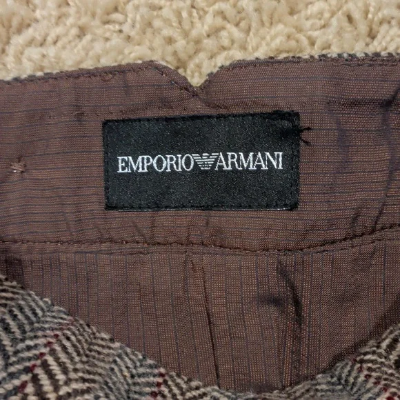 Emporio Armani Brown Herringbone Skirt 6 - Picture 2 of 5